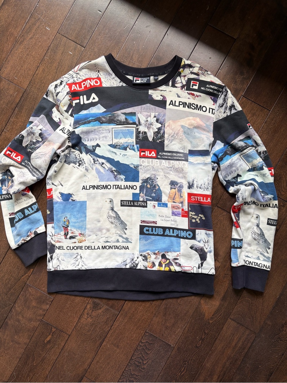 FILA White Line Alpine Graphic Sweatshirt - 100% Cotton Men's Large